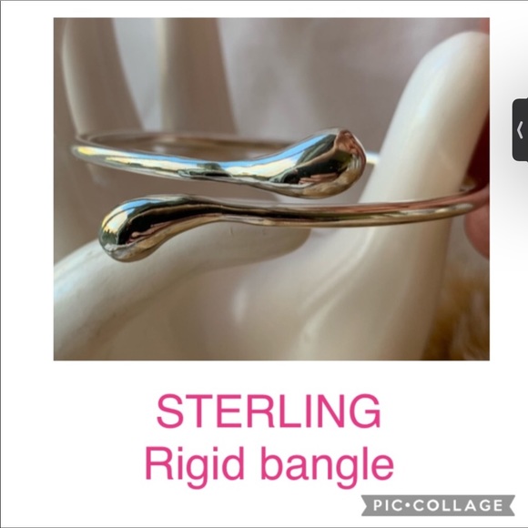 ✨🌸HOST PICK 🌸✨Sterling silver vintage rigid bangle tear drops 7” - Picture 1 of 9